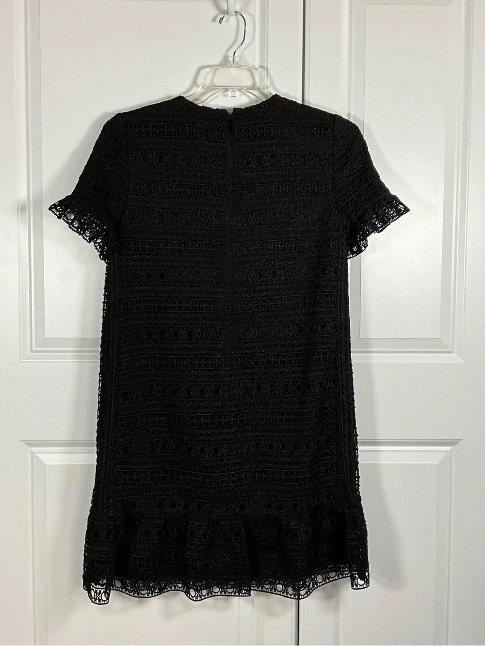 kate spade NY Lace Dress Size 2 Black Mini Ruffle Hem NWT